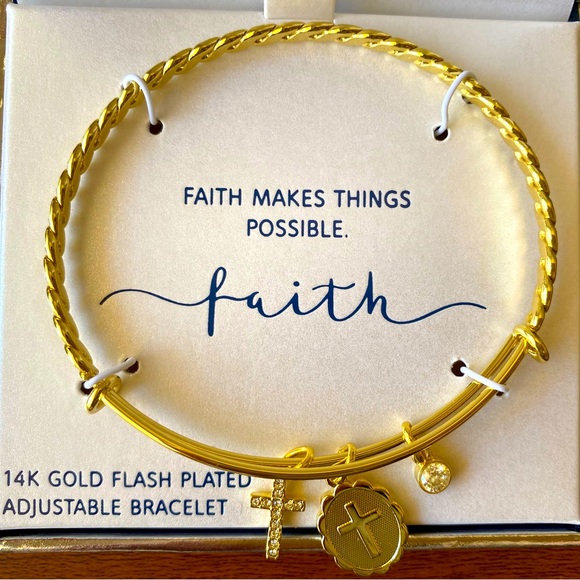 NWT - Gratitude & Grace Jewelry Collection. 14K Gold Flash Plated Bracelet. - Picture 1 of 4